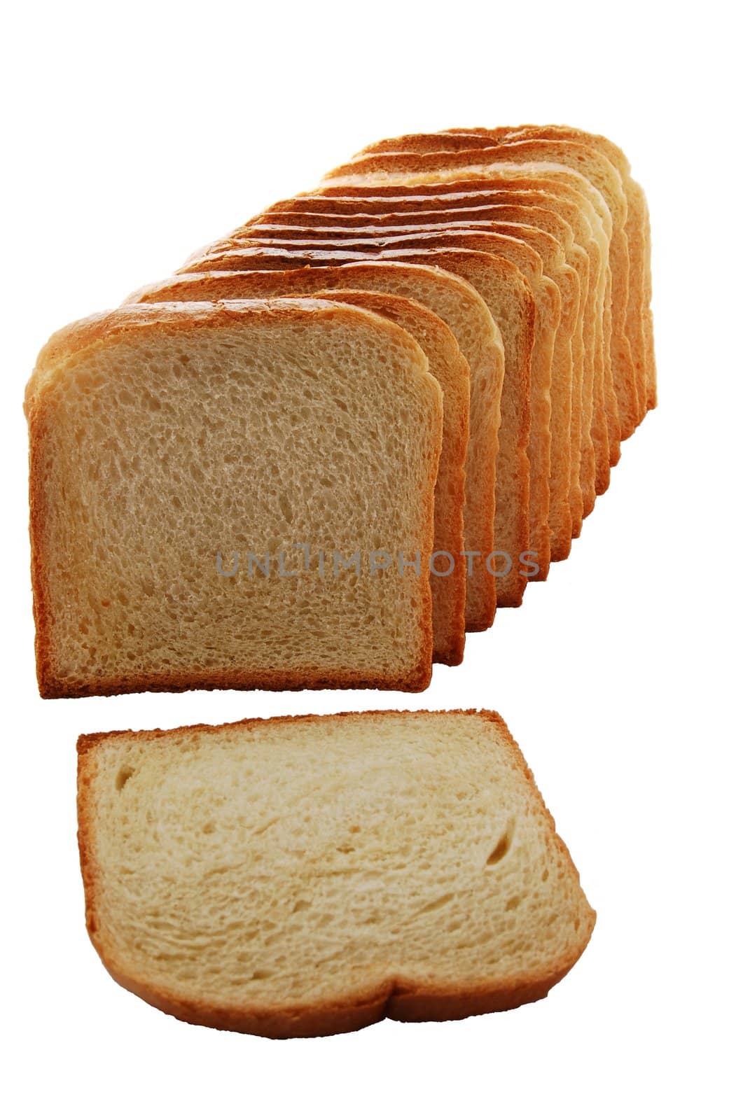 bread slices isolated on white