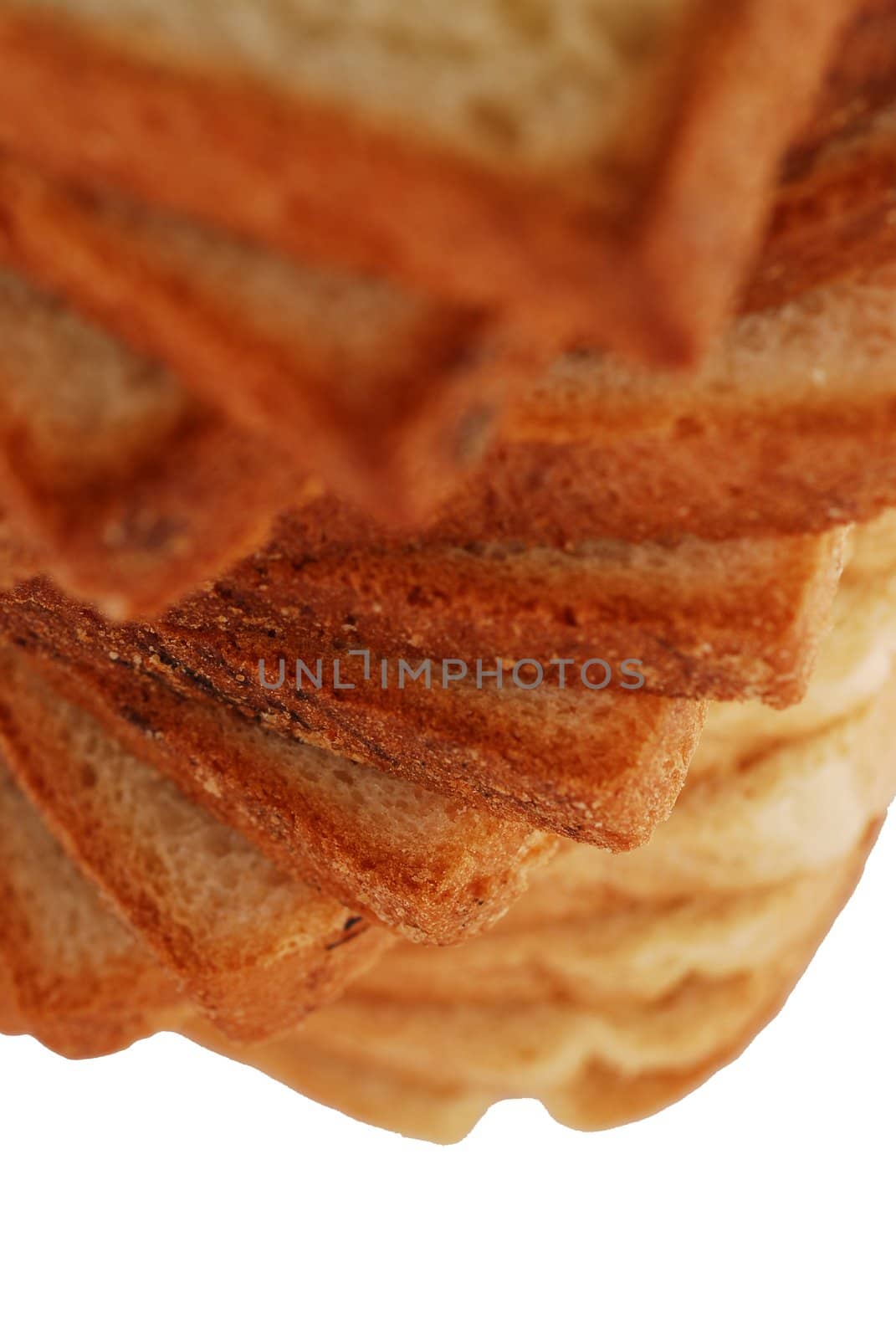 bread slices piled on over the other