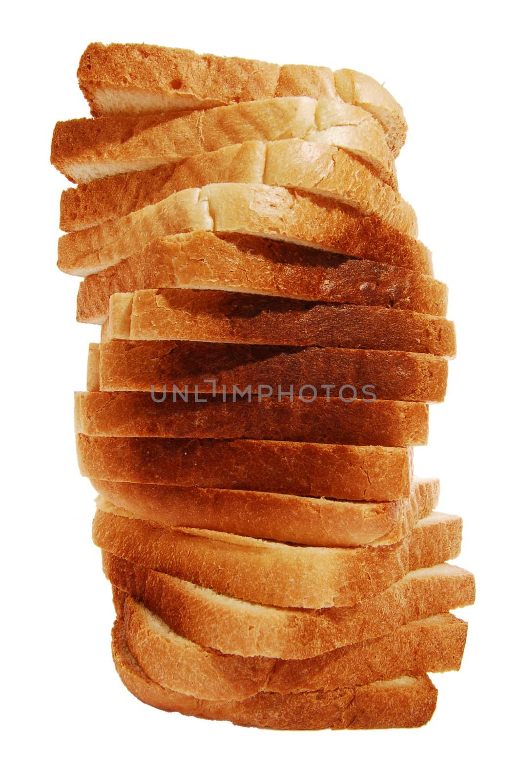 Toast bread spiral tower close view