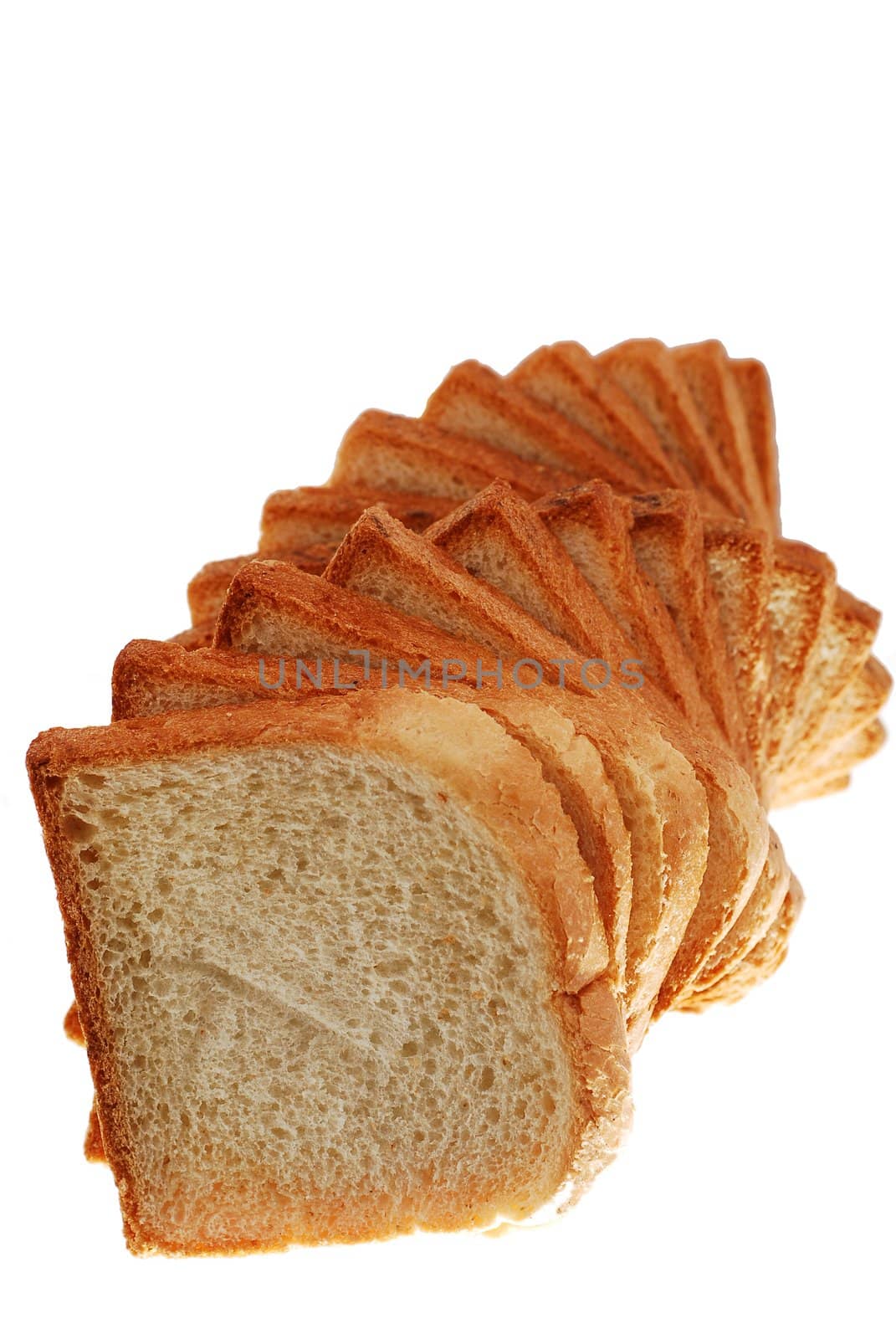 Toast bread arranged like stairs