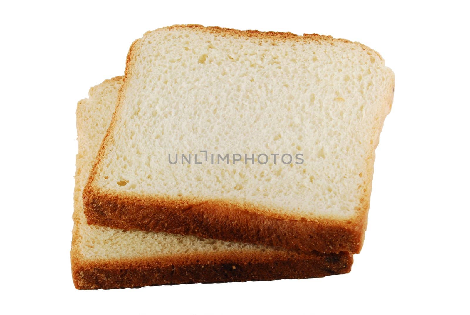 two slices of white bread isolated