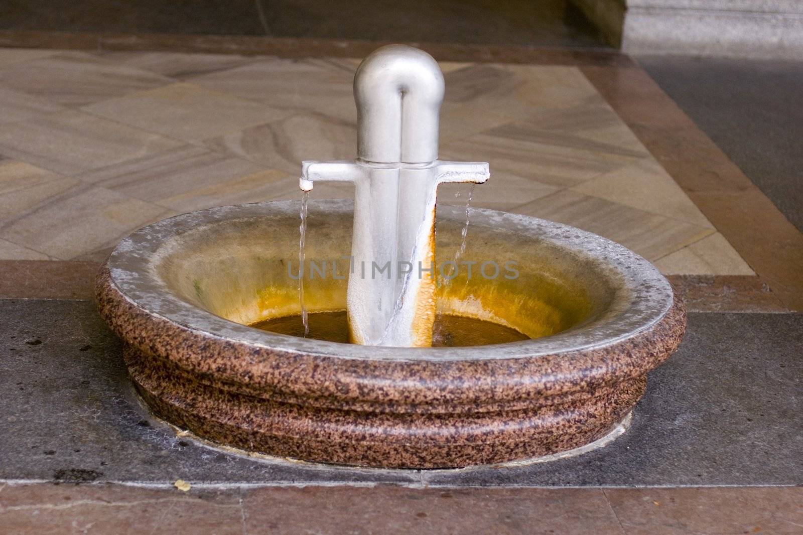 a spring of mineral water in the spa colonnade