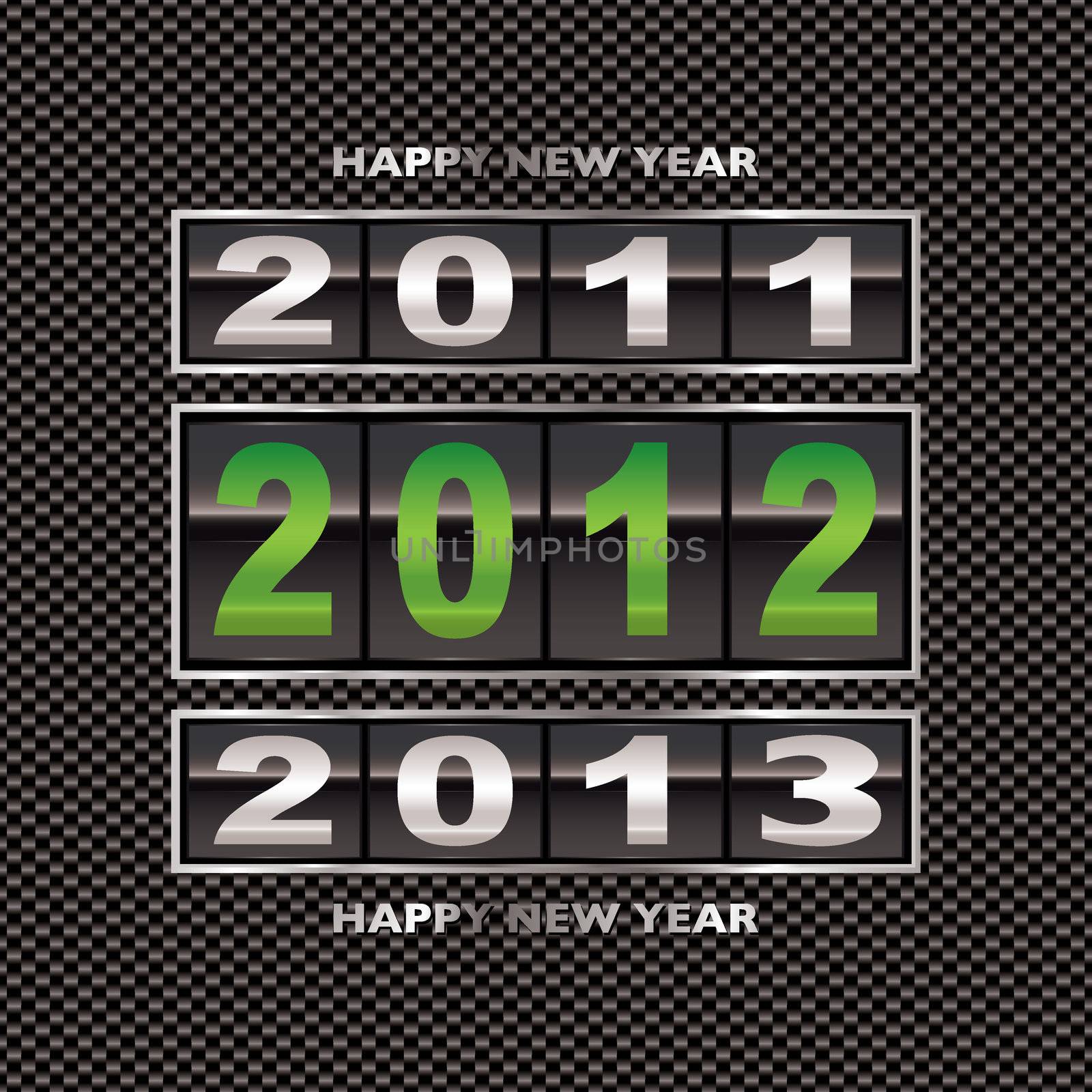 Changing from 2011 to 2012 new year date on carbon fiber background