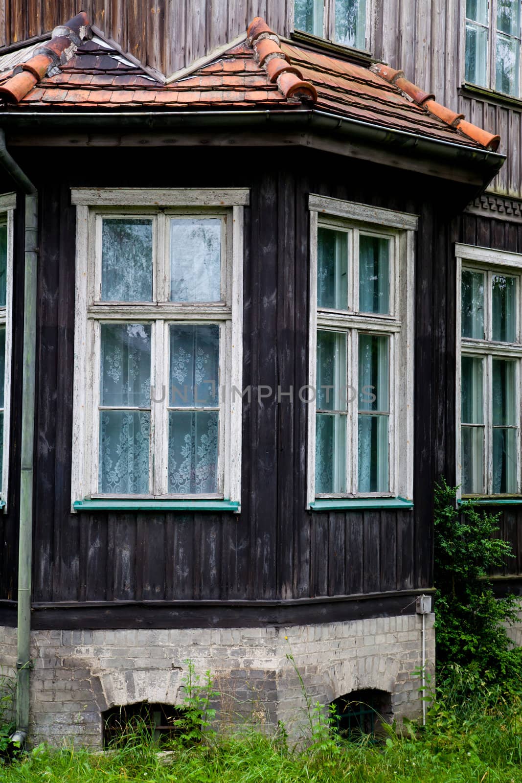 Old wooden building in a village
