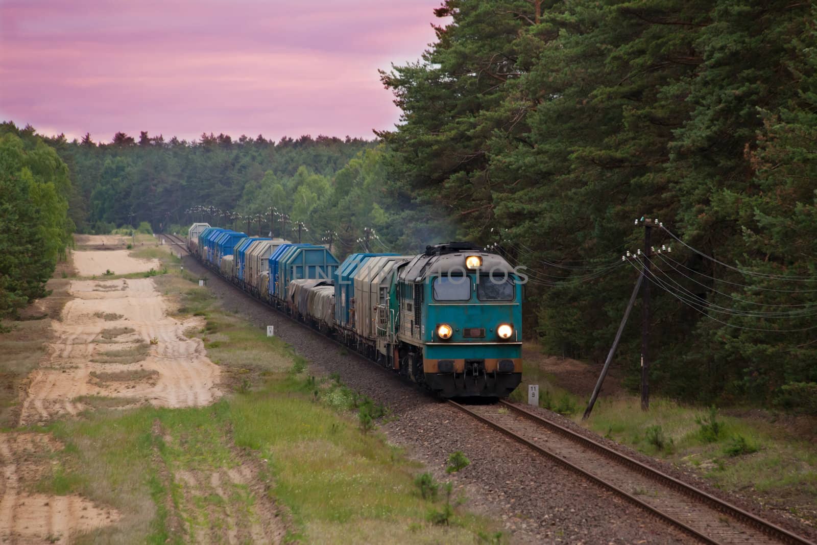 Freight diesel train by remik44992