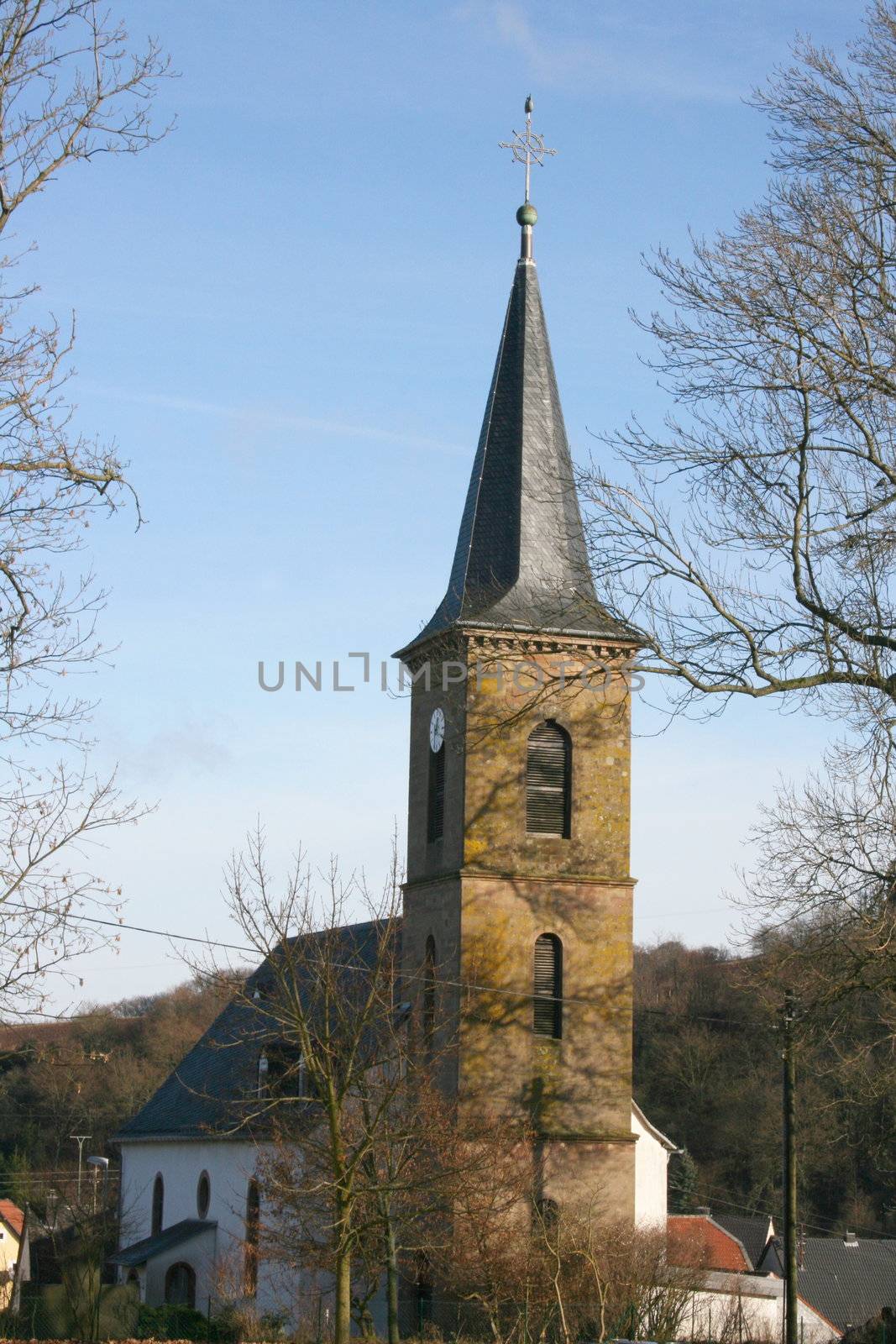 Ansicht der Dorfkirche in Berschweiler,Deutschland	
View of the village church in Berschweiler, Germany