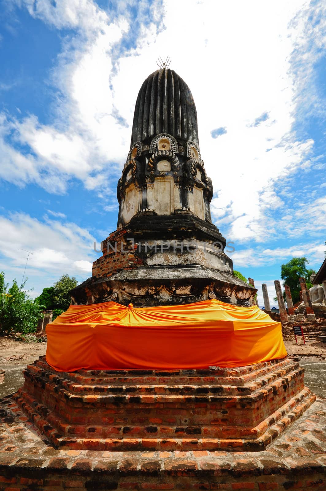 old pagoda in the temple, Thailand