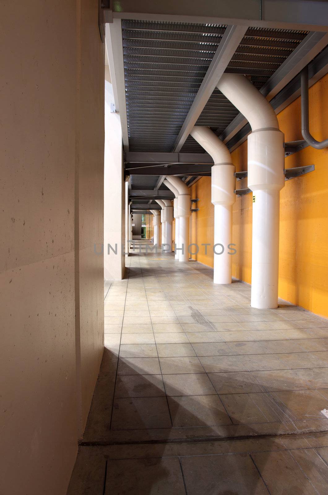 Pipes & a long hallway, Bonneville dam. by Rigucci