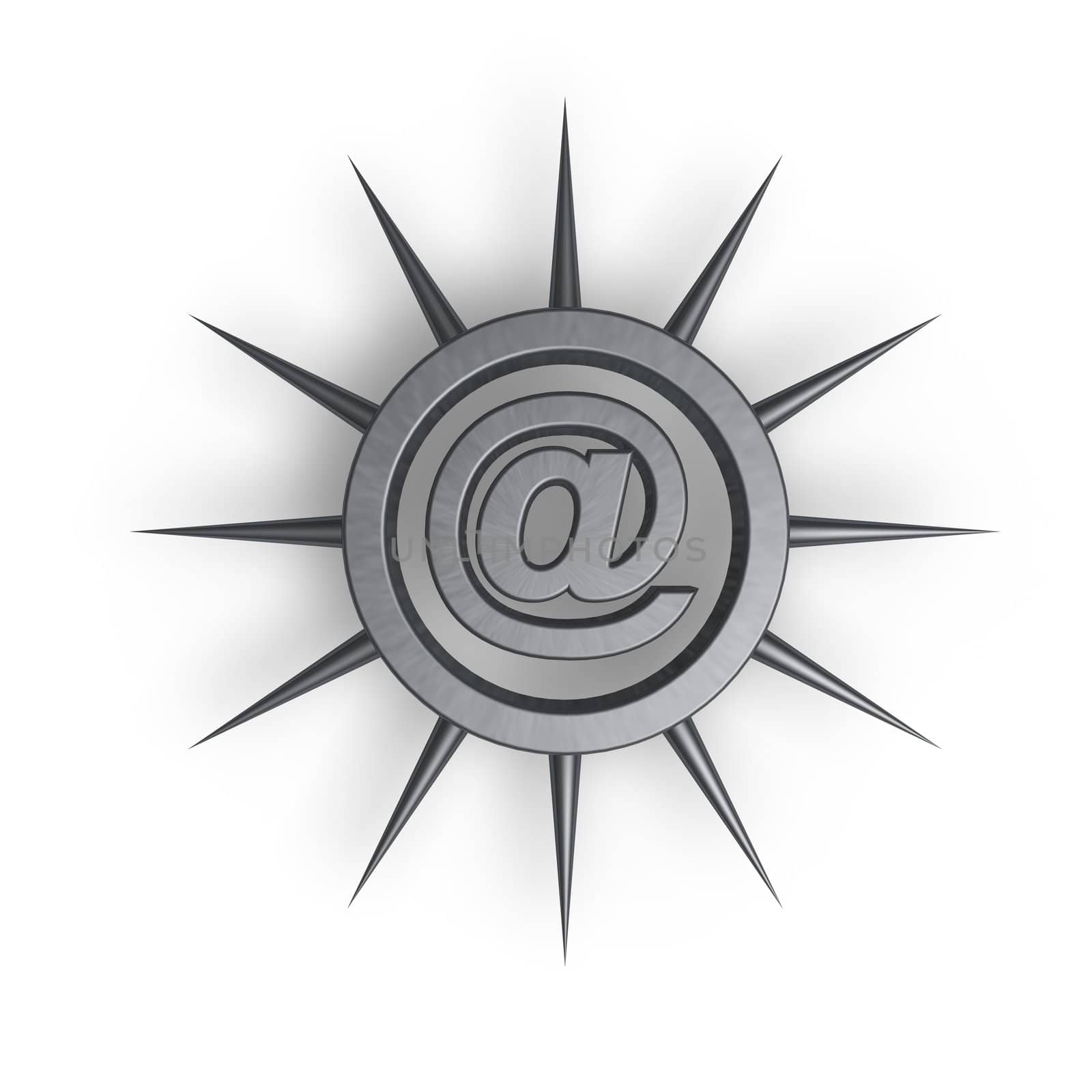 prickles ring with email alias inside - 3d illustration