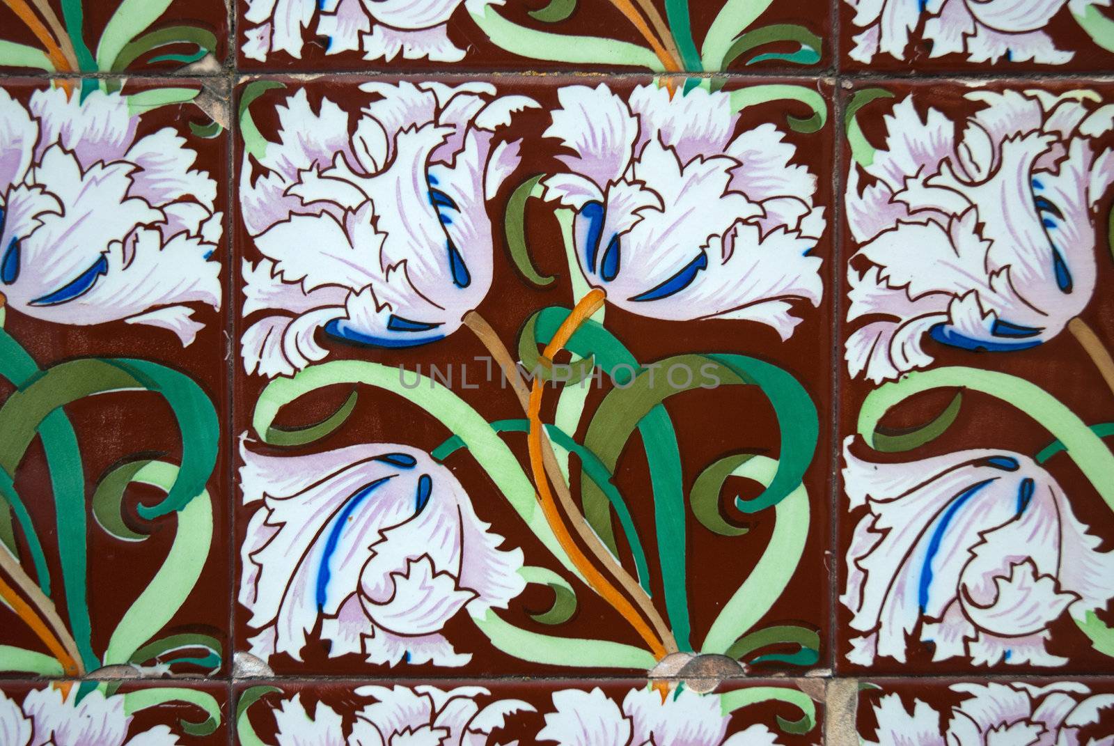 Detail of Portuguese glazed tiles.
