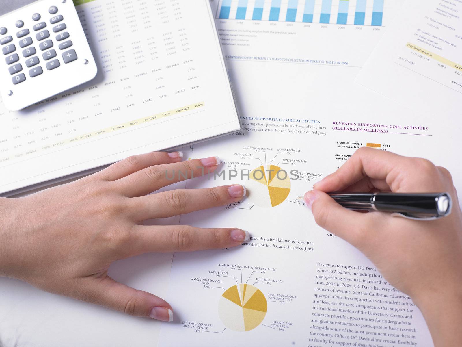 Analyzing Business Data - pen and numbers on paper