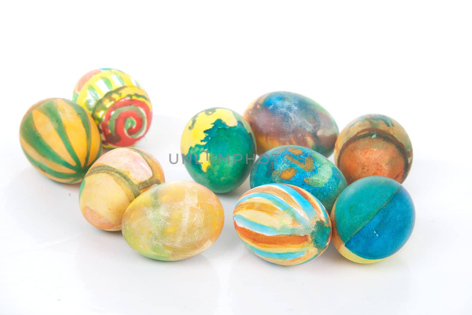 a hand painted easter eggs studio shot