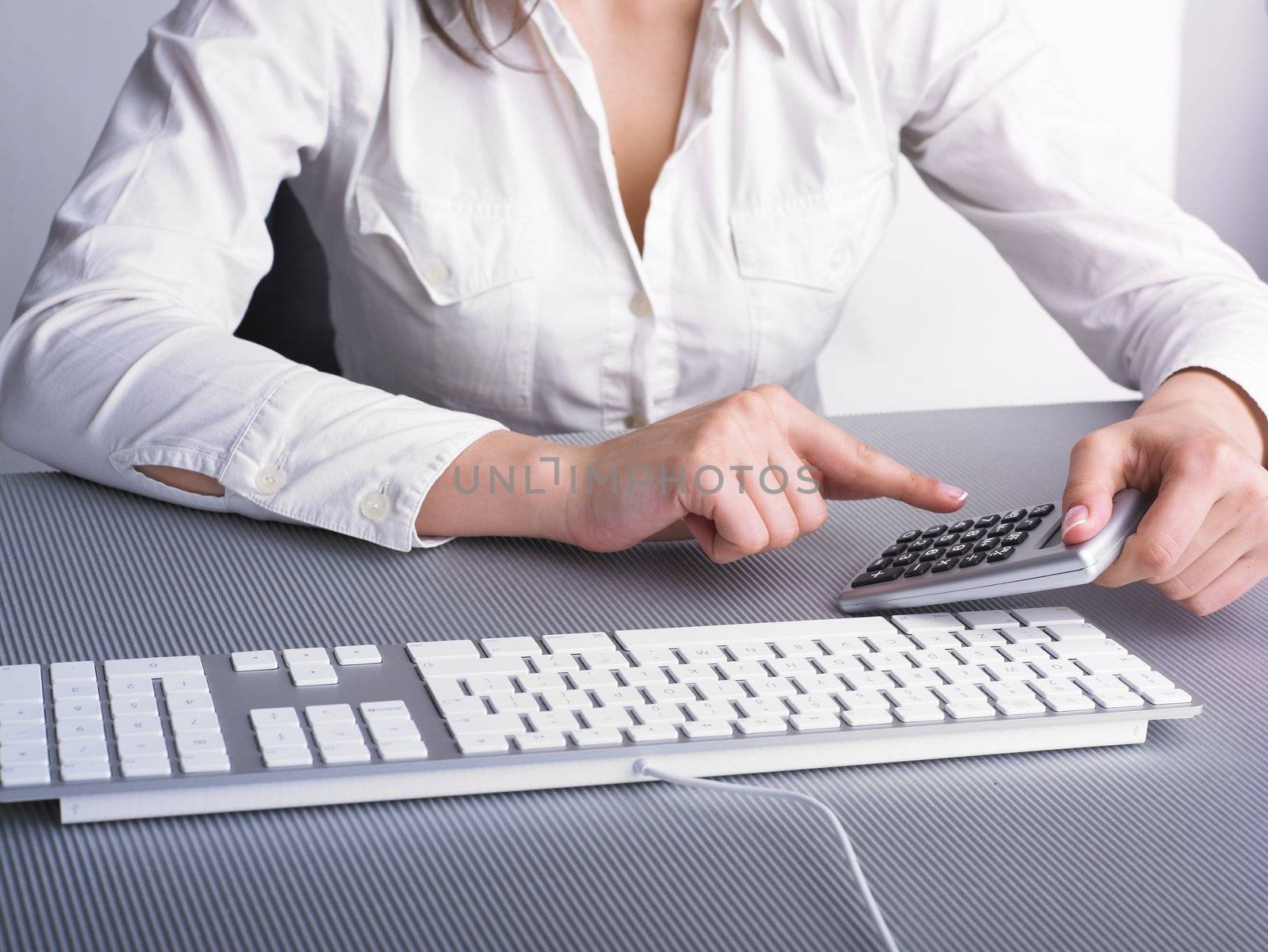 Woman in Business suit Analyzing data and plan