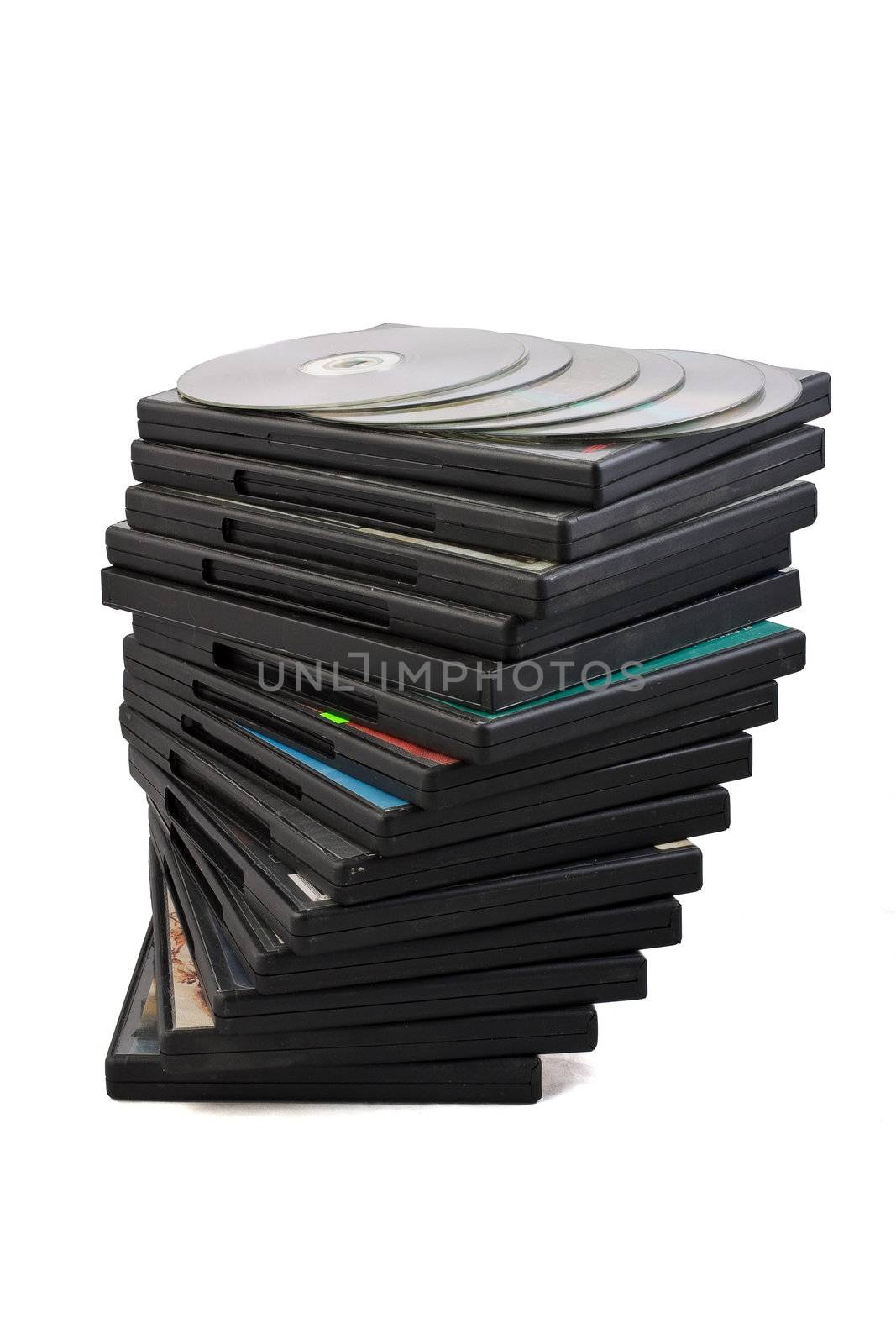 pack of DVD discs on a white background