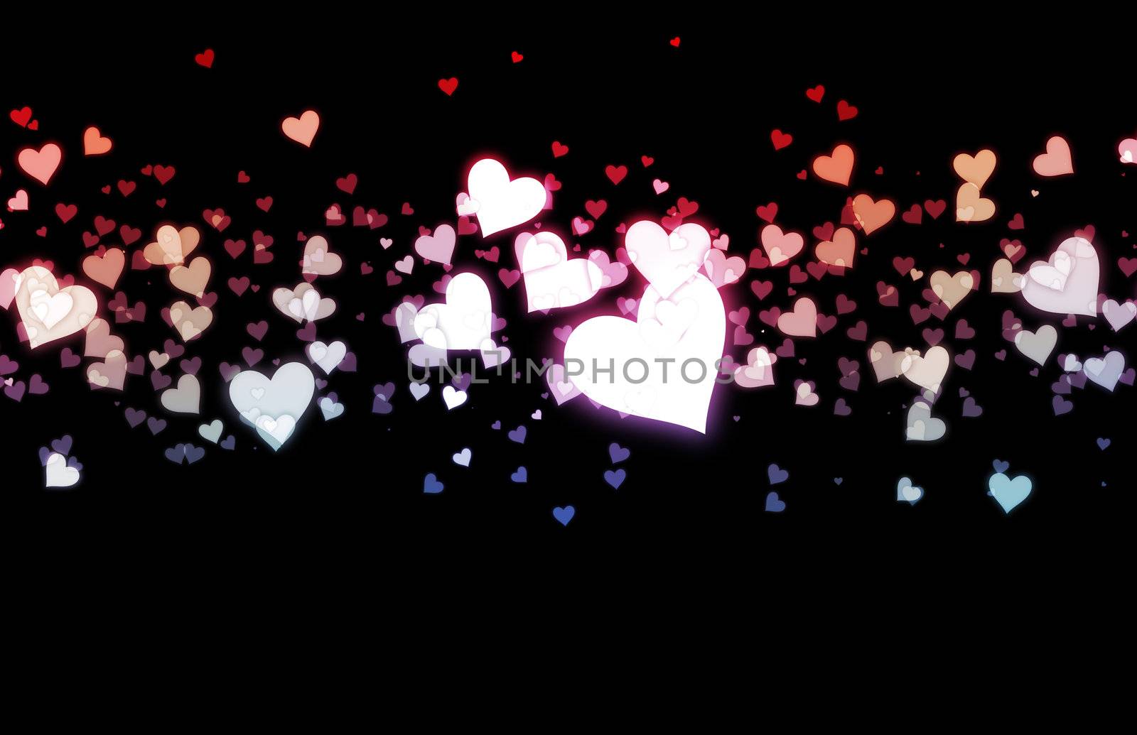 Romance Background with Floating Hearts as Art