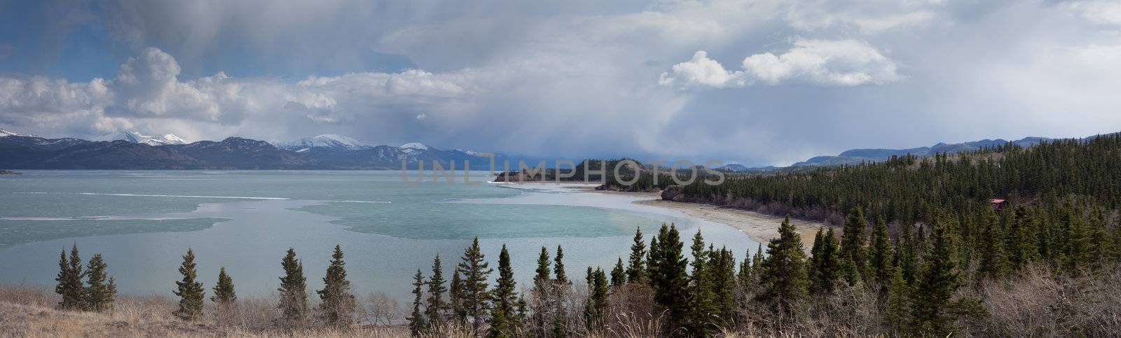 Ice-Break at Lake Laberge, Yukon T., Canada