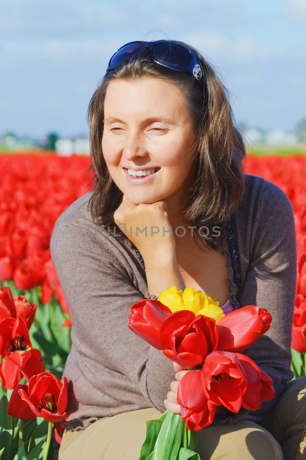 Women In Tulip Field by maxoliki