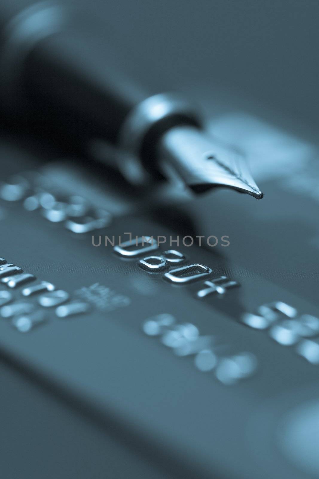 Image of money, credit cards, checks and coins
