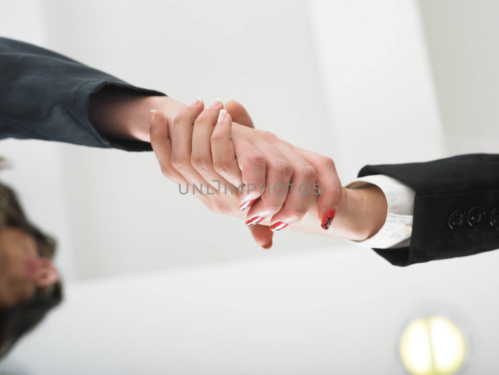 Office Handshake Handshaking low angle top