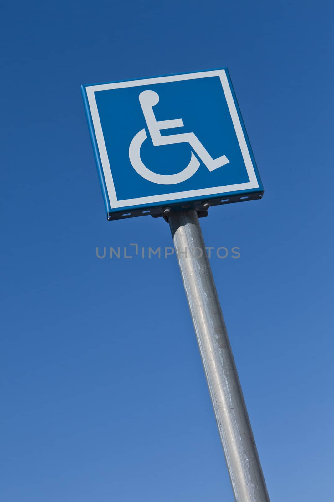 Disabled Sign towards blue sky