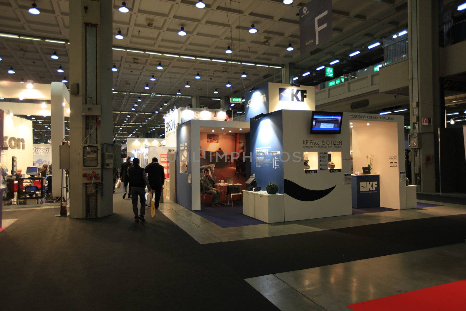 People visit technologies stand during SMAU, international fair of business intelligence and information technology in Milan, Italy.