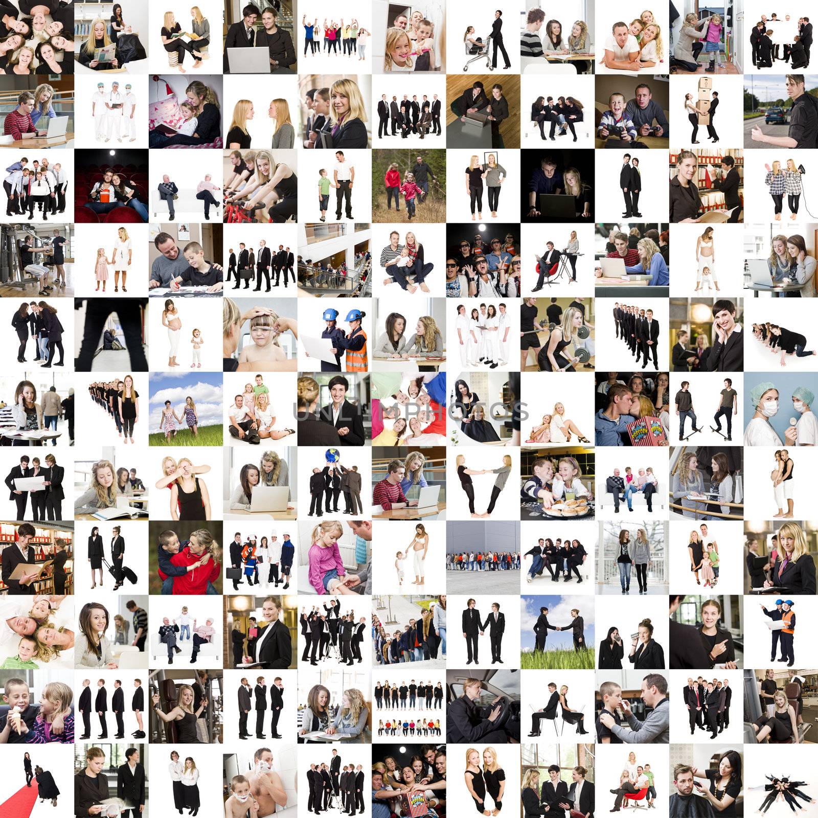 Groups of people in a collage