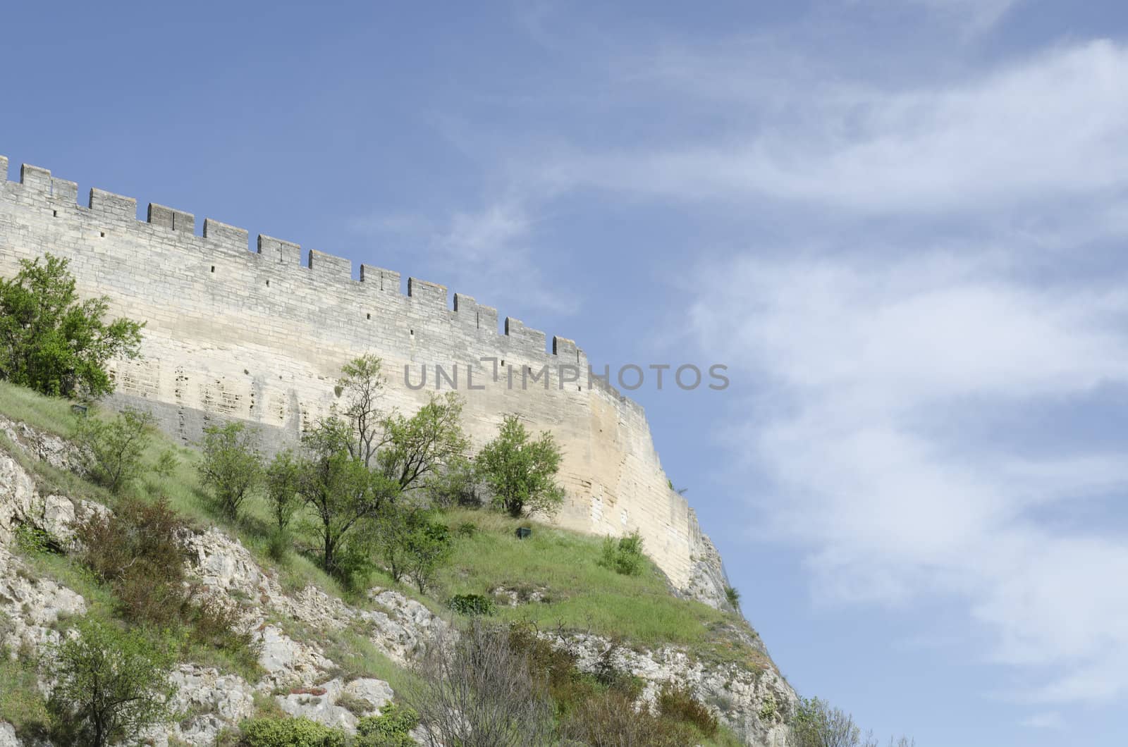 medieval ramparts against a beautiful sky