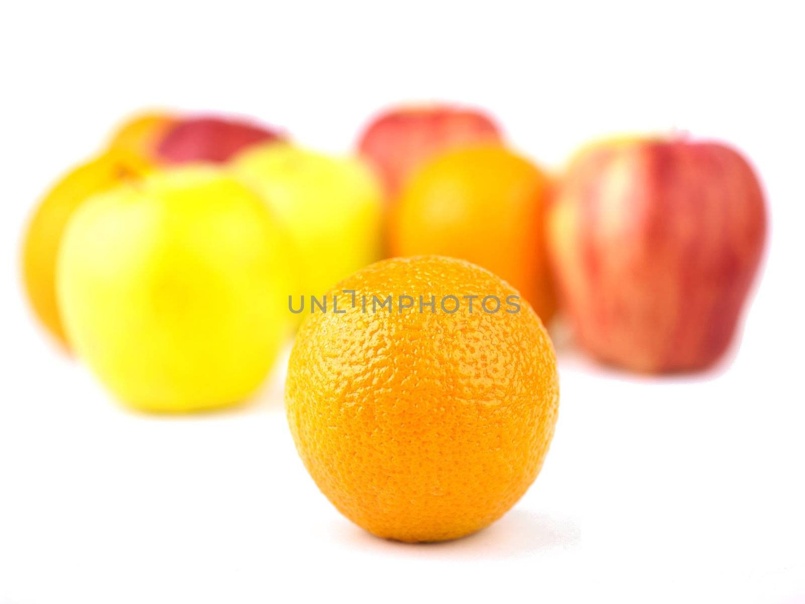 One Orange Inf Focus and Fruit mix blurred