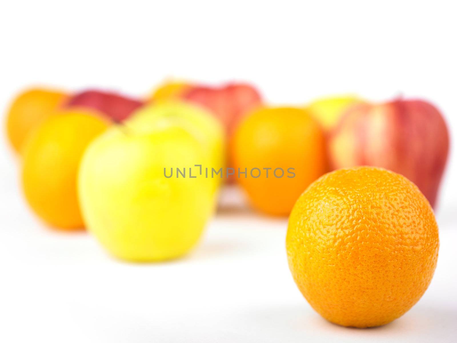 One Orange Inf Focus and Fruit mix blurred