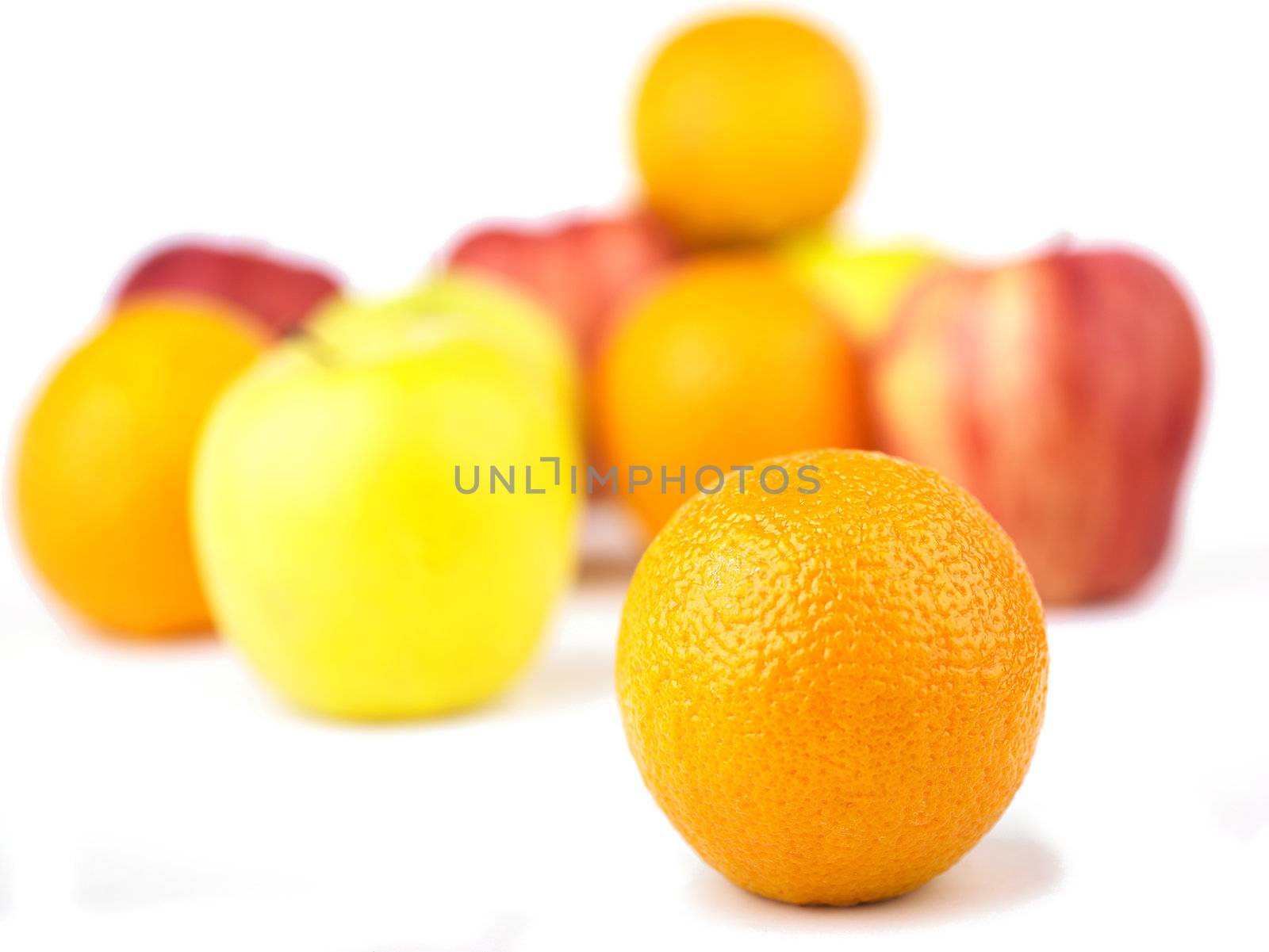 One Orange Inf Focus and Fruit mix blurred