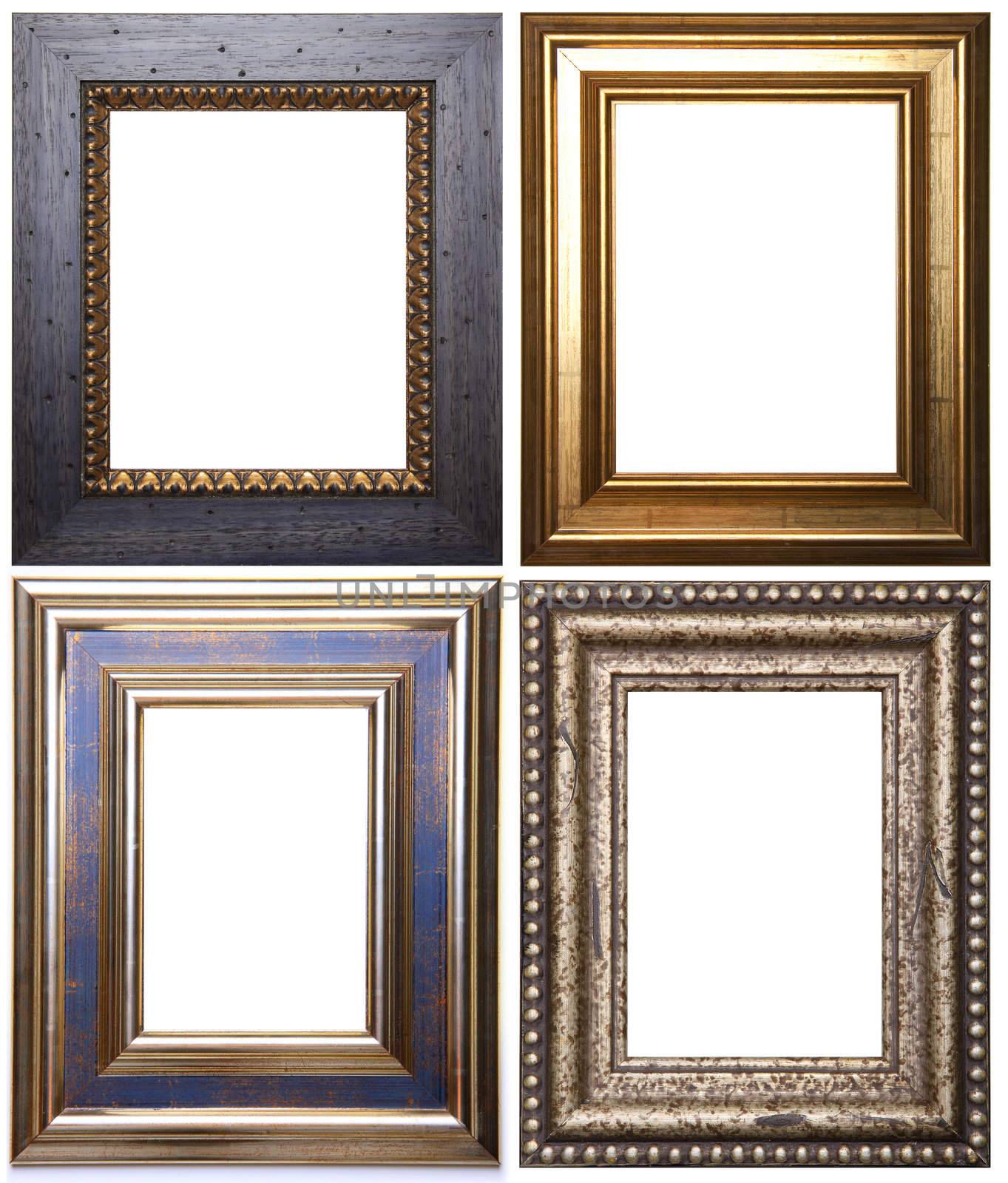 Group of frames on white