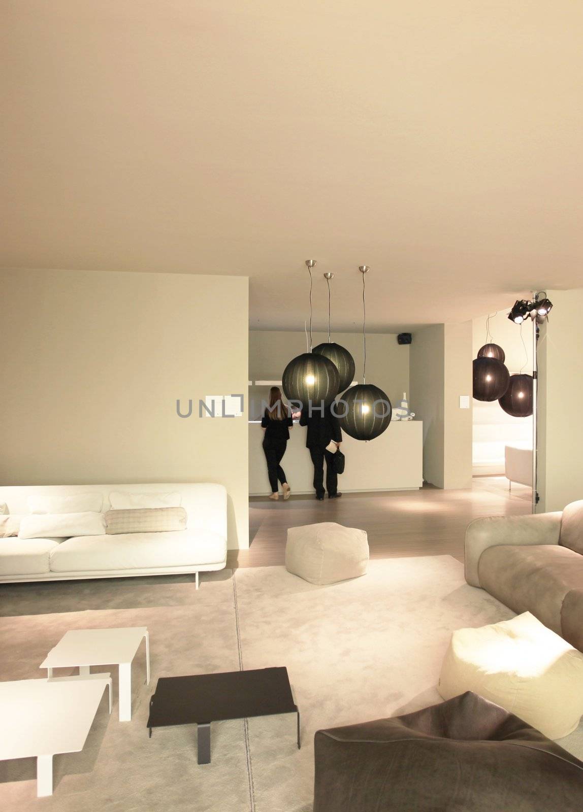 Interiors design stands and home architecture solutions at 2011 Salone del Mobile, international furnishing accessories exhibition in Milan, Italy.