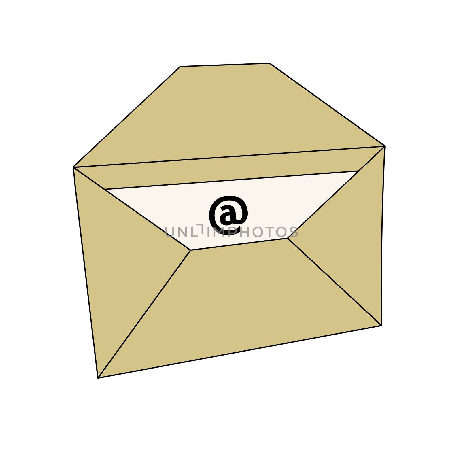 Envelope with email letter inside