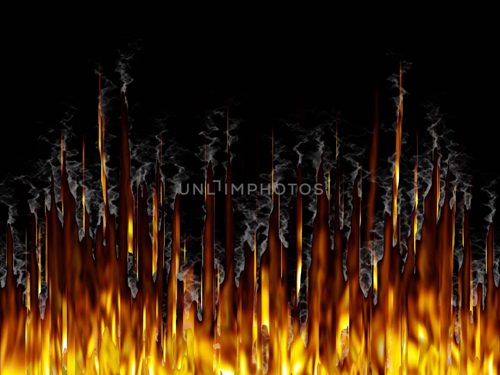 Illustration of fire burning from the bottom of the image
