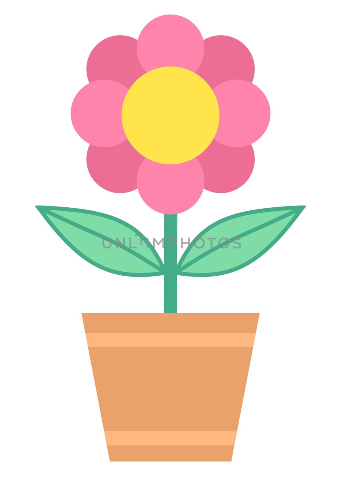 Illustration of a flower in a pot