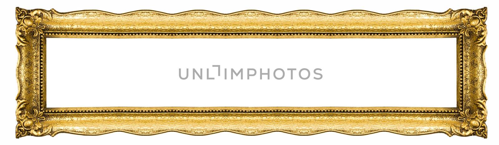 Old Picture Frame Isolated On White Background, Design Element