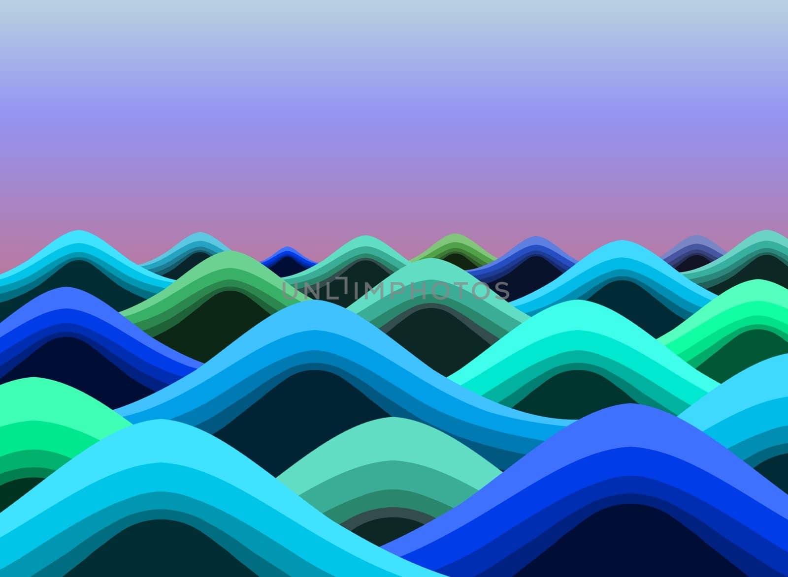 illustrated retro ocean waves