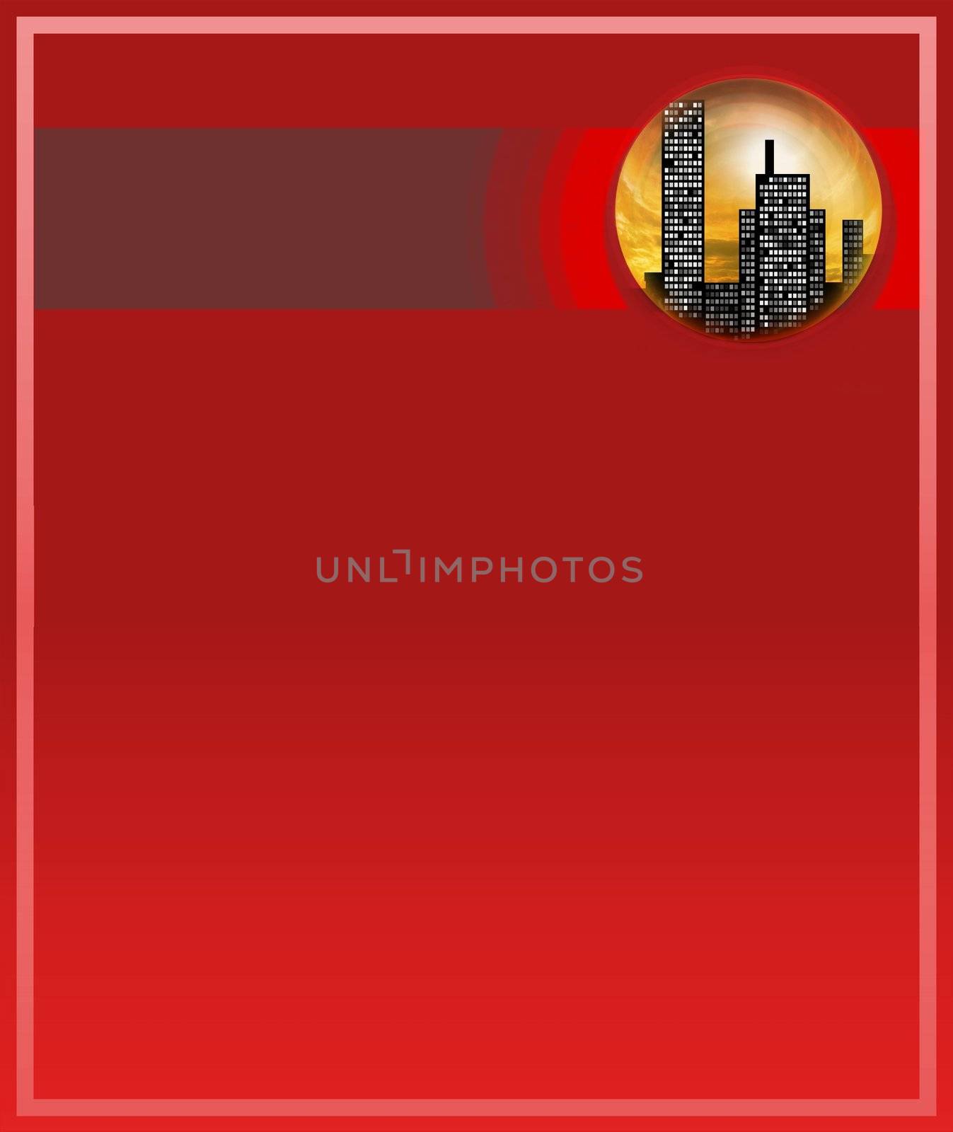 Illustrated template with a city icon