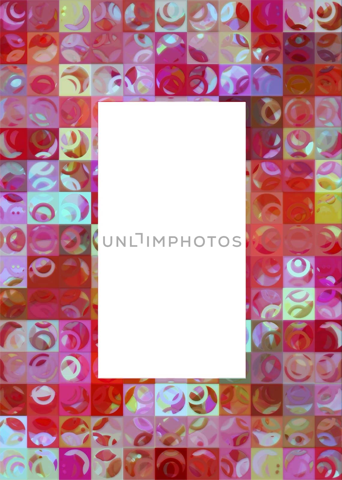 Retro frame of circles and squares