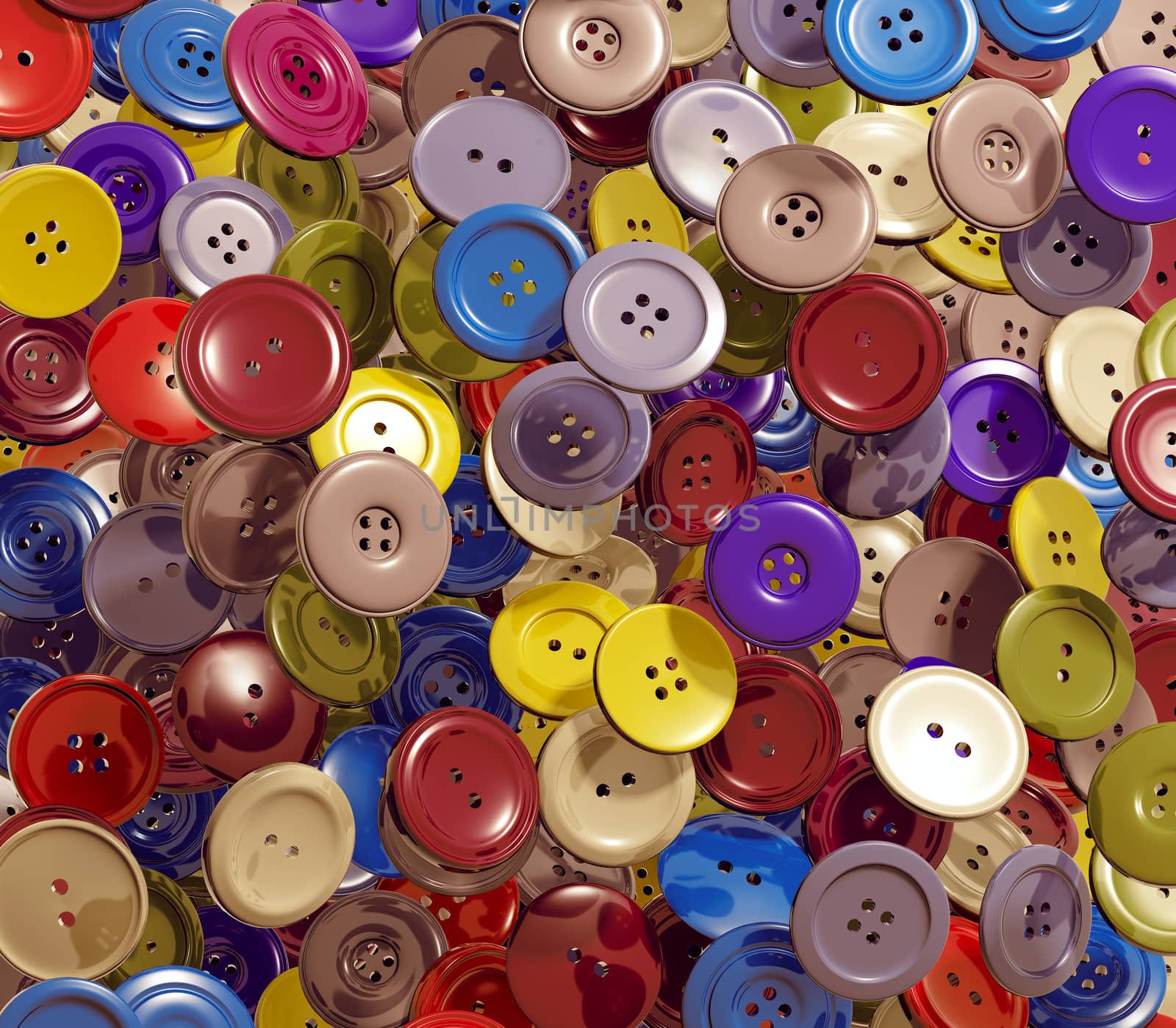 Cloth buttons background. 3d by Sylverarts