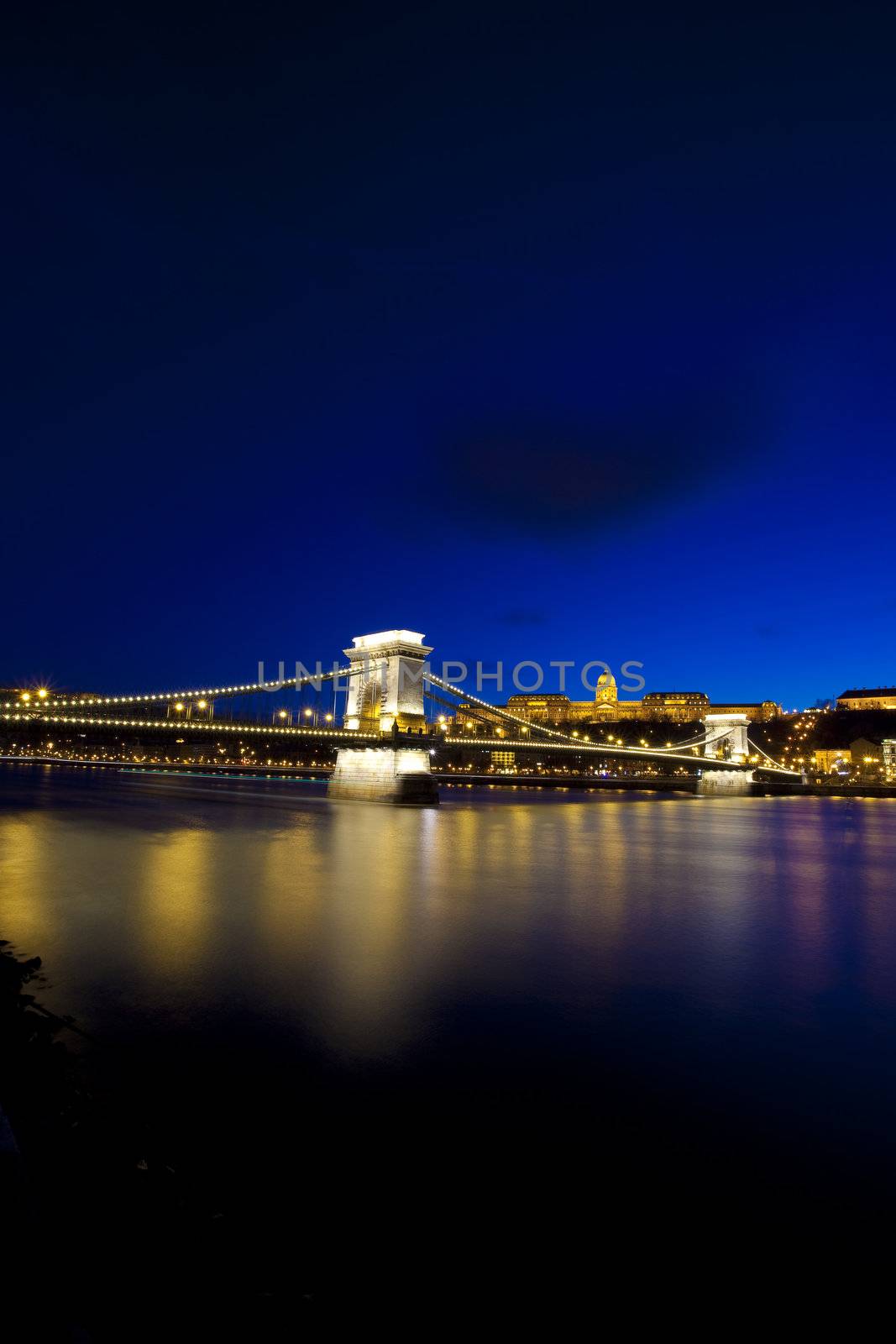 Budapest, night, Danube, river, Hungary