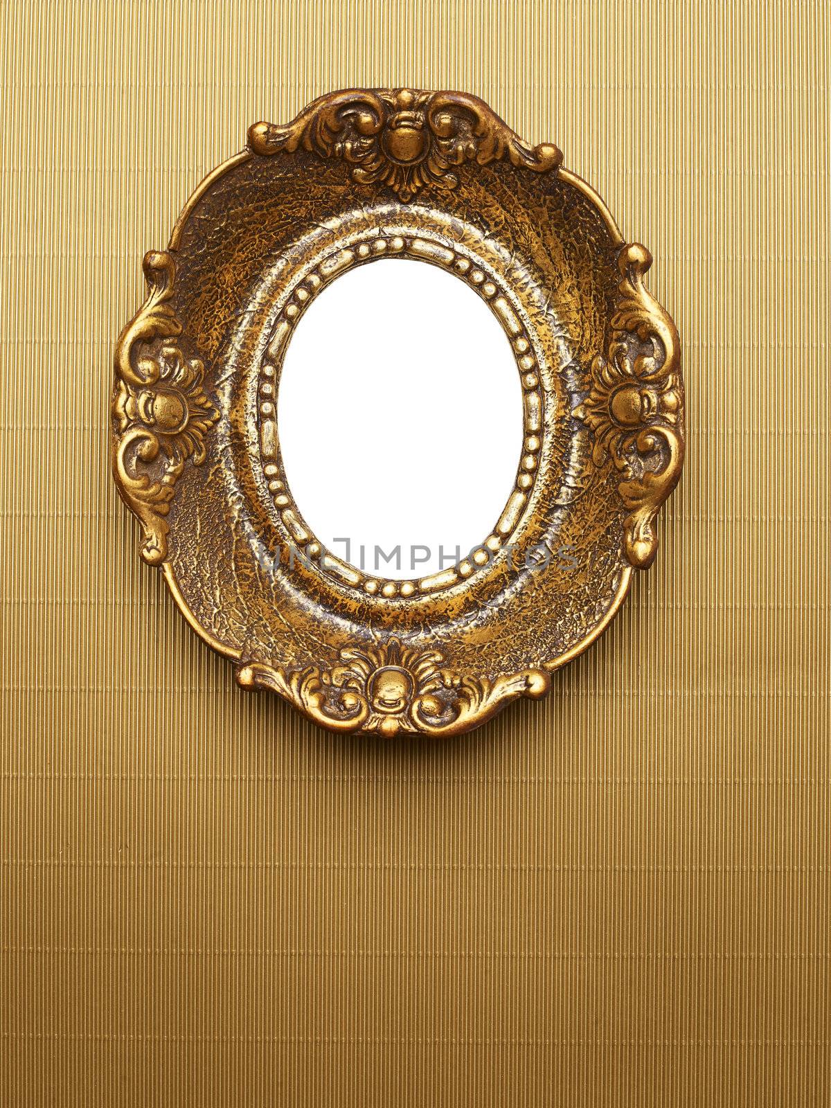 Old Picture Frame Isolated On White Background, Design Element