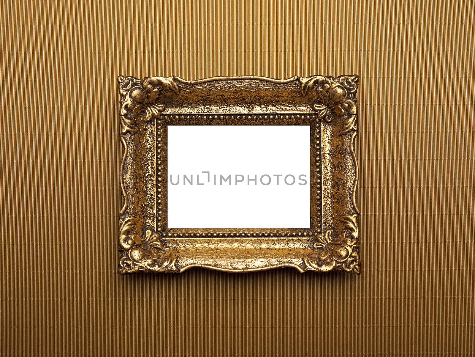 Old Picture Frame Isolated On White Background, Design Element