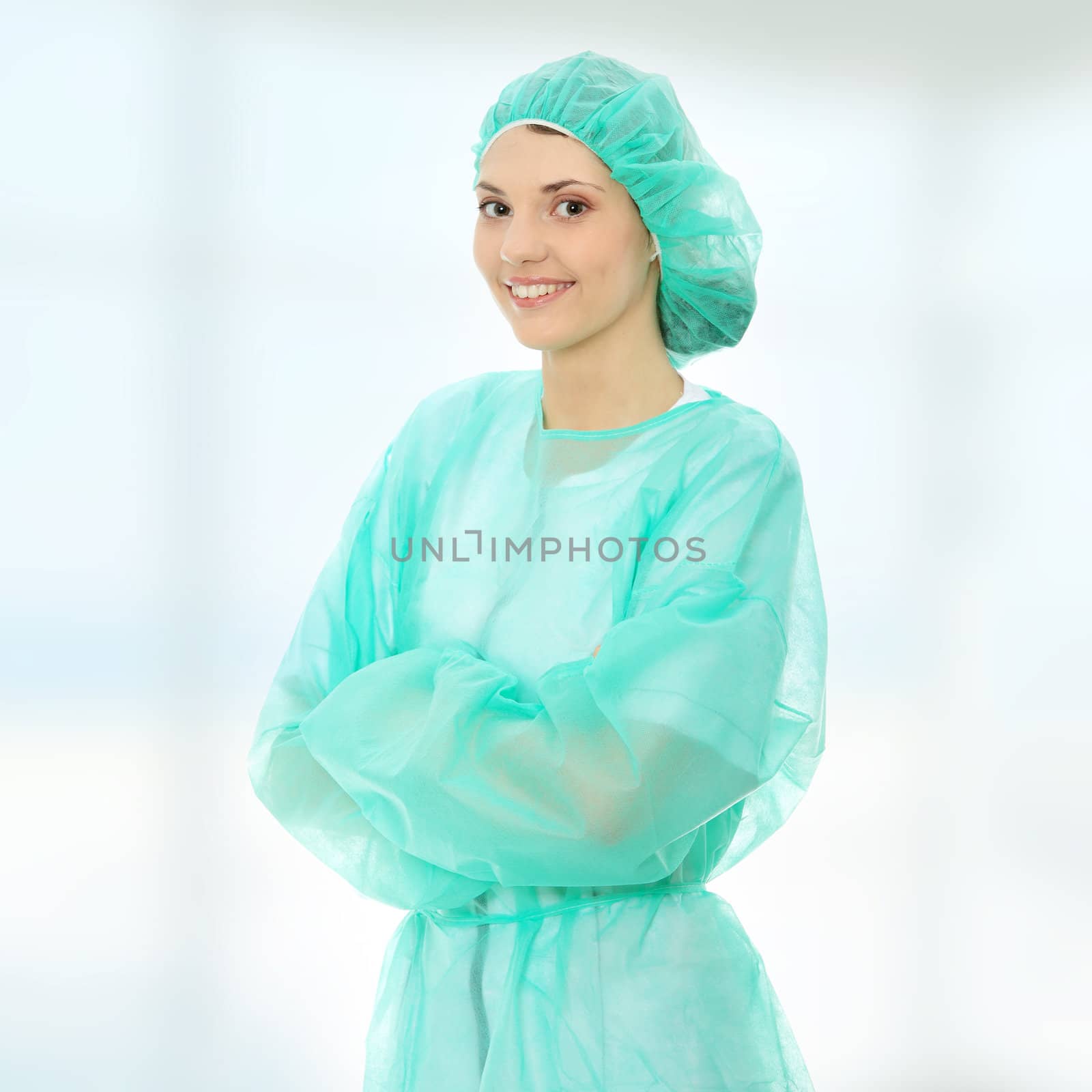 Portrait of female surgeon or nurse by BDS