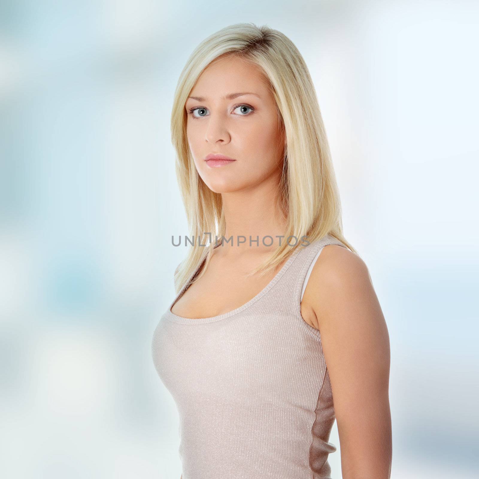 Portrait of a beautiful young blond woman