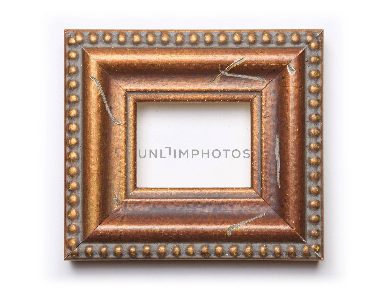 Old Picture Frame Isolated On White Background, Design Element
