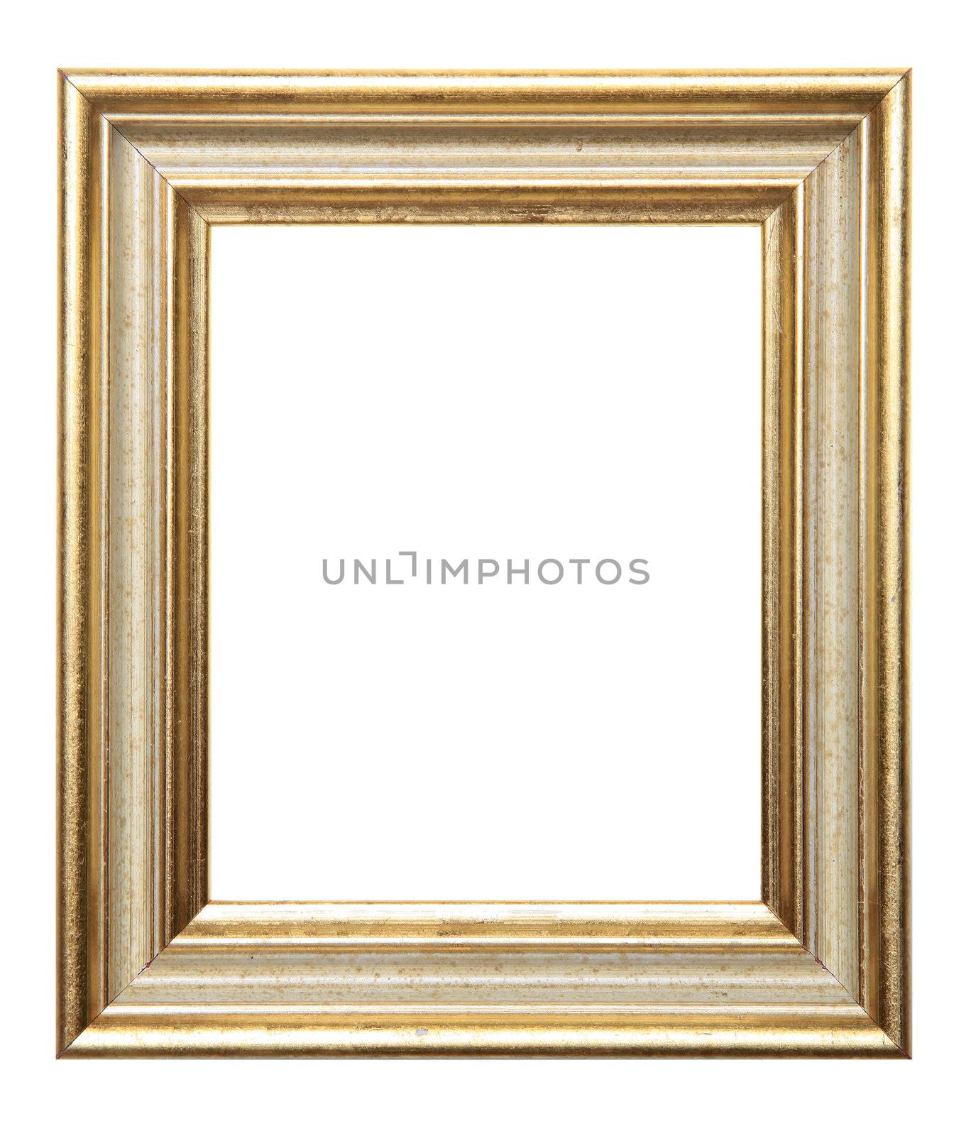Old Picture Frame Isolated On White Background, Design Element