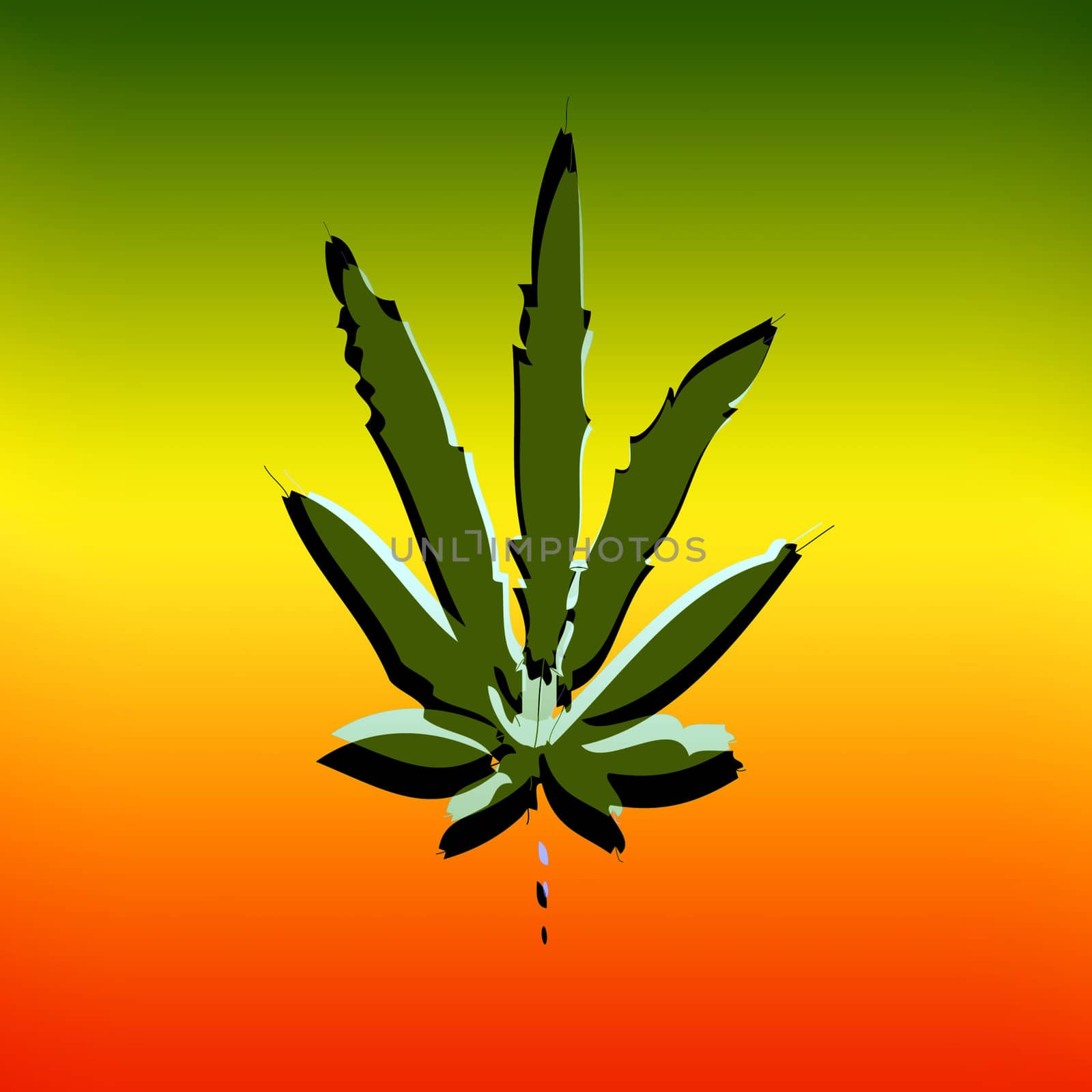 Computer designed illustration - marijuana leaf 