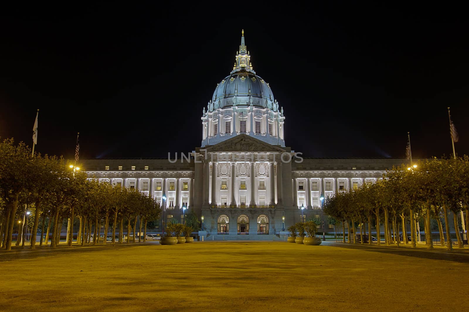 San Francisco California City Hall at Night