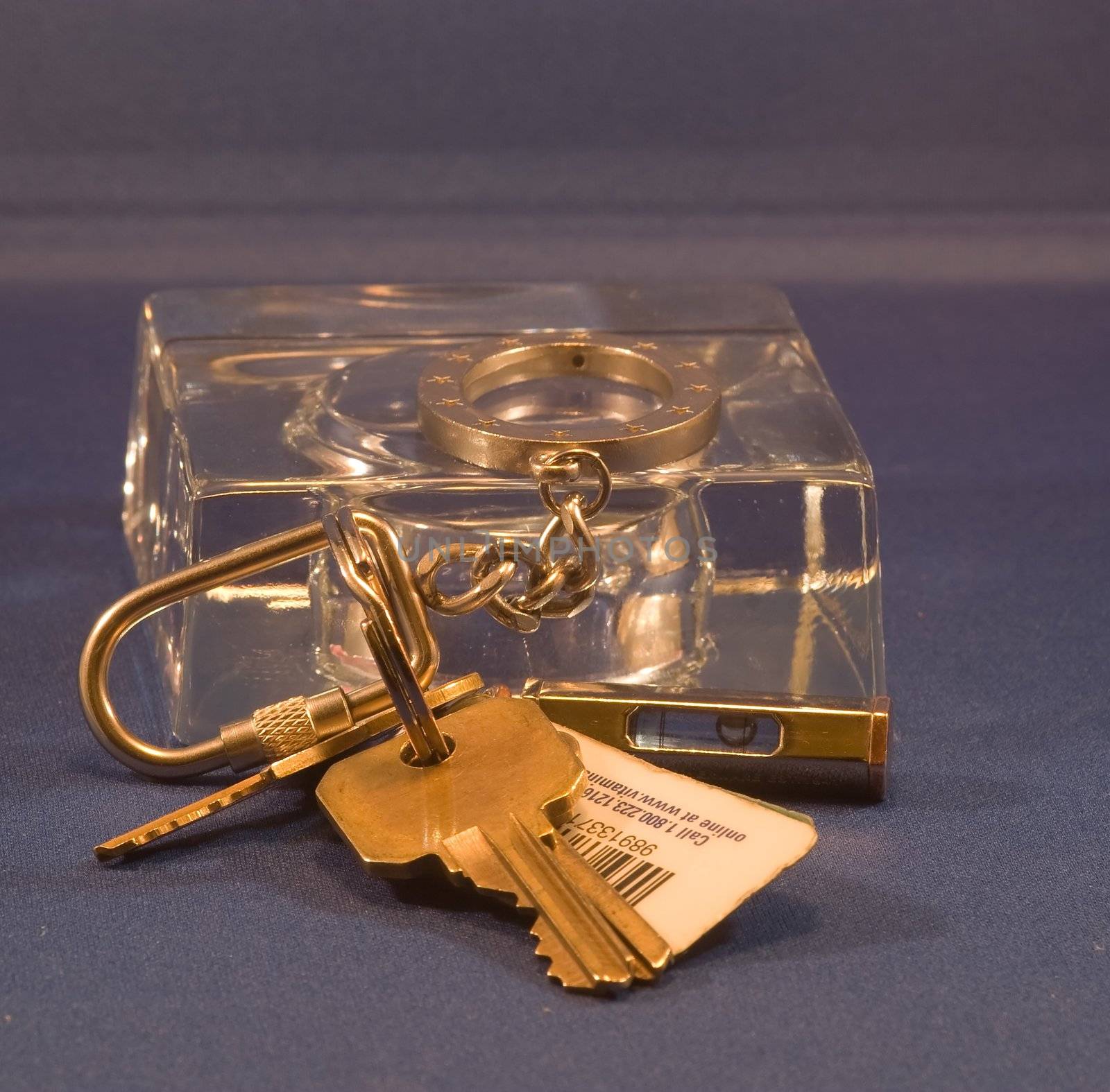 A keychain or key chain is a small chain, usually made from metal or plastic, that connects a small item to a keyring.